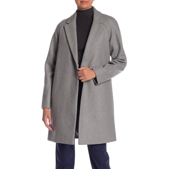 NWT $535 Theory Haloki Wool Blend Coat in Grey SIZE S - Picture 5 of 8